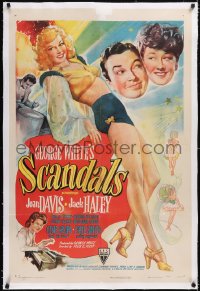 4x0295 GEORGE WHITE'S SCANDALS linen 1sh 1945 Joan Davis, Jack Haley, sexy full-length showgirl art!