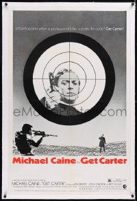 4x0296 GET CARTER linen style B 1sh 1971 cool different image of Michael Caine in sniper's sights!