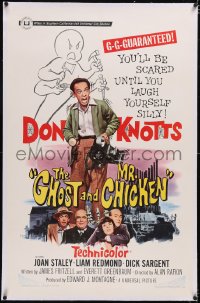 4x0297 GHOST & MR. CHICKEN linen 1sh 1966 Don Knotts, you'll be scared til you laugh yourself silly!
