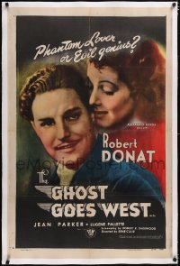 4x0298 GHOST GOES WEST linen 1sh R1947 Rene Clair directed, Robert Donat & pretty Jean Parker!