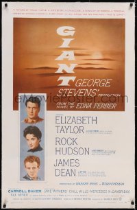 4x0300 GIANT linen 1sh 1956 James Dean, Elizabeth Taylor, Hudson, Best Director George Stevens!