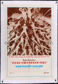 4x0310 GOLD DIGGERS OF 1935/FOOTLIGHT PARADE linen 1sh 1970 Busby Berkeley, sexy dancers in formation!