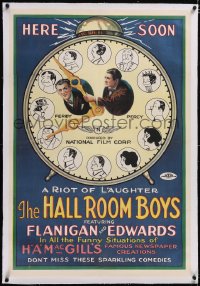 4x0329 HALL ROOM BOYS linen 1sh 1920s newspaper comic series, by Columbia's Jack & Harry Cohn, rare!