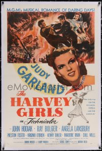 4x0332 HARVEY GIRLS linen 1sh 1945 where Judy Garland sings On the Atchison, Topeka and The Santa Fe!