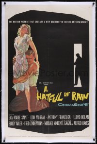 4x0333 HATFUL OF RAIN linen 1sh 1957 Fred Zinnemann early drug addiction classic, cool artwork!