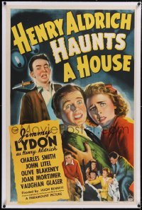 4x0341 HENRY ALDRICH HAUNTS A HOUSE linen 1sh 1943 Jimmy Lydon, Charles Smith as Dizzy, cool artwork!