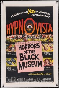 4x0354 HORRORS OF THE BLACK MUSEUM linen 1sh 1959 amazing new dimension in screen thrills, Hypno-Vista