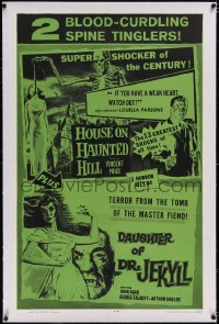 4x0361 HOUSE ON HAUNTED HILL /DAUGHTER OF DR JEKYLL linen 1sh 1965 two blood-curdling spine tinglers, very rare!