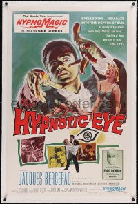 4x0364 HYPNOTIC EYE linen 1sh 1960 Jacques Bergerac, cool hypnosis art, stare if you dare!