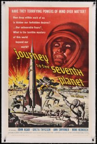 4x0399 JOURNEY TO THE SEVENTH PLANET linen 1sh 1961 they have terryfing powers of mind over matter!