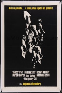 4x0401 JUDGMENT AT NUREMBERG linen 1sh 1961 Spencer Tracy, Judy Garland, Lancaster, Dietrich, Schell!
