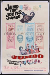 4x0403 JUMBO linen 1sh 1962 Doris Day, Jimmy Durante, Stephen Boyd, Martha Raye circus elephant!