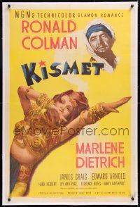 4x0419 KISMET linen style D 1sh 1944 art of sexy Marlene Dietrich as harem girl & Ronald Colman!