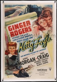 4x0424 KITTY FOYLE linen 1sh 1940 great art of White Collar Girl Ginger Rogers & Dennis Morgan!