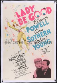 4x0429 LADY BE GOOD linen style D 1sh 1941 art of Eleanor Powell + Robert Young & Ann Sothern!