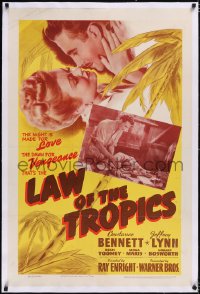 4x0442 LAW OF THE TROPICS linen 1sh 1941 sexy Constance Bennett & Jeffrey Lynn in love in Africa!