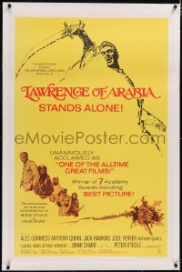 4x0443 LAWRENCE OF ARABIA linen int'l 1sh R1970 David Lean, Peter O'Toole, Winner of 7 Academy Awards