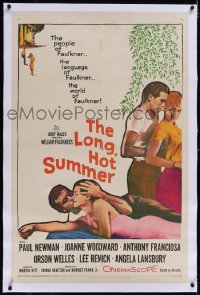 4x0456 LONG HOT SUMMER linen 1sh 1958 Paul Newman, Joanne Woodward, Faulkner directed by Martin Ritt!