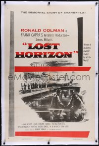 4x0459 LOST HORIZON linen 1sh R1956 Frank Capra's greatest production starring Ronald Colman!