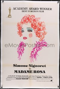 4x0474 MADAME ROSA linen 1sh 1978 La vie devant soi, cool artwork of Simone Signoret, French!