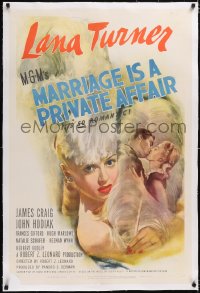 4x0488 MARRIAGE IS A PRIVATE AFFAIR linen 1sh 1944 sexy art of beautiful young glamorous Lana Turner!