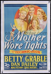 4x0519 MOTHER WORE TIGHTS linen 1sh 1947 Fox stone litho of Betty Grable, Dan Dailey & Mona Freeman!