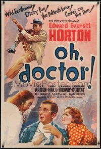 4x0557 OH DOCTOR linen 1sh 1937 hypochondriac Edward Everett Horton, Eve Arden, ultra rare!