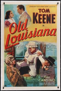 4x0559 OLD LOUISIANA linen 1sh 1937 young Rita Hayworth as Rita Cansino, Tom Keene, ultra rare!