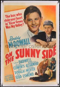 4x0561 ON THE SUNNY SIDE linen 1sh 1942 Roddy McDowall from How Green Was My Valley, very rare!