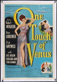 4x0566 ONE TOUCH OF VENUS linen 1sh 1948 sexy Ava Gardner, Robert Walker, great full-length art!