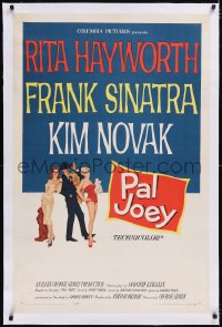 4x0574 PAL JOEY linen 1sh 1957 Maurice Thomas art of Frank Sinatra, sexy Rita Hayworth & Kim Novak!