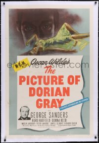 4x0586 PICTURE OF DORIAN GRAY linen 1sh 1945 George Sanders, Hurd Hatfield, Donna Reed, Oscar Wilde