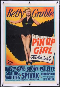 4x0588 PIN UP GIRL linen 1sh 1944 sexy full-length Betty Grable in skimpy outfit showing her legs!