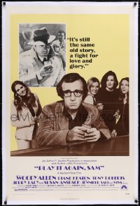 4x0590 PLAY IT AGAIN, SAM linen 1sh 1972 Woody Allen, Diane Keaton, Jerry Lacy as Humphrey Bogart!