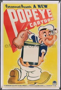 4x0592 POPEYE CARTOON linen 1sh 1941 great art of the classic cartoon sailor w/pipe & spinach, rare!