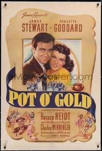 4x0596 POT O' GOLD linen 1sh 1941 art of Paulette Goddard & James Stewart + Winninger & sexy girls!