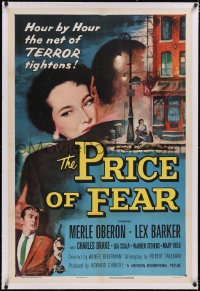 4x0600 PRICE OF FEAR linen 1sh 1956 net of terror tightens on Merle Oberon, now there's no escape!