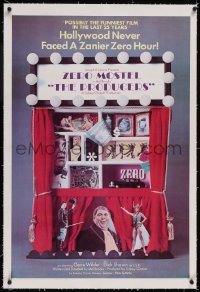 4x0608 PRODUCERS linen 1sh 1967 Mel Brooks, Zero Mostel & Gene Wilder produce Broadway play!