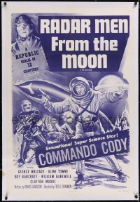 4x0618 RADAR MEN FROM THE MOON linen 1sh R1957 cool sci-fi art, Commando Cody Republic serial, rare!