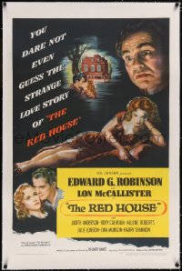 4x0629 RED HOUSE linen 1sh 1946 Edward G. Robinson, Delmer Daves film noir, art of sexy Julie London!