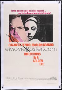 4x0630 REFLECTIONS IN A GOLDEN EYE linen 1sh 1967 John Huston, Elizabeth Taylor, Marlon Brando