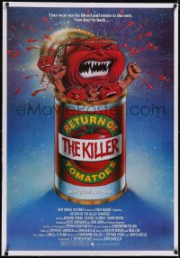4x0635 RETURN OF THE KILLER TOMATOES linen 1sh 1988 Darrow art, out for blood & rotten to the core!