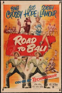 4x0638 ROAD TO BALI linen 1sh 1952 Bing Crosby, Bob Hope & sexy Dorothy Lamour in Indonesia!
