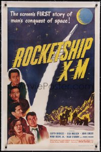 4x0646 ROCKETSHIP X-M linen 1sh 1950 Lloyd Bridges, screen's FIRST story of man's conquest of space!