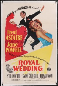 4x0651 ROYAL WEDDING linen 1sh 1951 great image of dancing Fred Astaire & sexy Jane Powell!