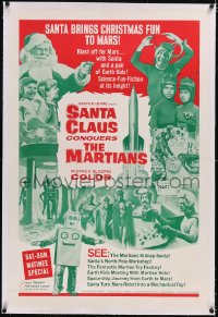 4x0660 SANTA CLAUS CONQUERS THE MARTIANS linen 1sh 1964 wacky fantasy, aliens, robots & Pia Zadora!