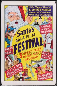 4x0662 SANTA'S FANTASY FAIR linen 1sh 1969 fantasy tales, re-titled Santa's Gala Film Festival!