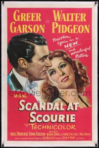 4x0667 SCANDAL AT SCOURIE linen 1sh 1953 great close up art of smiling Greer Garson & Walter Pidgeon!