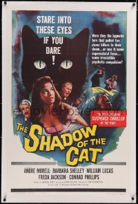 4x0679 SHADOW OF THE CAT linen 1sh 1961 sexy Barbara Shelley, stare into these eyes if you dare!