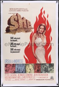 4x0682 SHE linen 1sh 1965 Hammer fantasy, sexy Ursula Andress must be possessed, she must be obeyed!